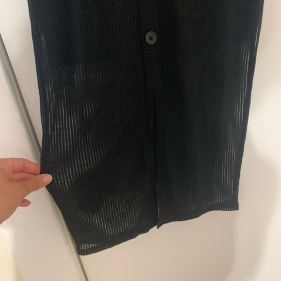 Express Black Ribbed Button Midi Dress Small - Picture 6 of 16